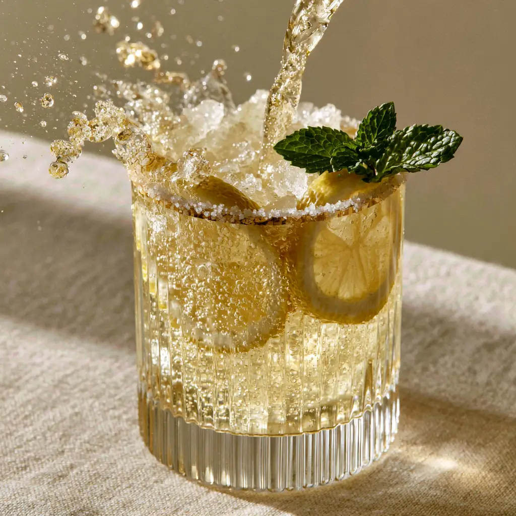 Lemonade Moscato Wine Spritzer: The Ultimate Fizzy Summer Refreshment 2 Close-up of bubbles and fizz in a Lemonade Moscato Wine Spritzer. (Lemonade Moscato Wine Spritzer)