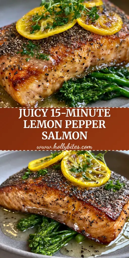 Lemon Pepper Salmon with Glistening Garlic Butter and Charred Lemons 3 A close-up of Lemon pepper salmon served in a matte ceramic bowl with charred lemons and steamed broccolini.