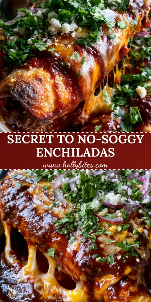 Ground Beef Enchiladas with the Ultimate Stretchy Cheese Pull 4 A massive stretchy cheese pull from a tray of Ground Beef Enchiladas with glossy red sauce and toasted edges.